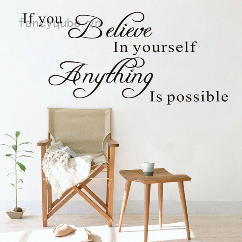 Miếng dán tường hình câu trích dẫn độc đáo phong cách