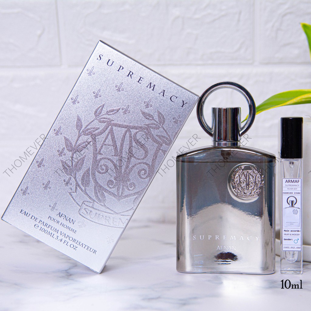 Nước Hoa Nam Afnan Supremacy Silver EDP | Siêu giống Aventus [ Mẩu Thử 10ml ]