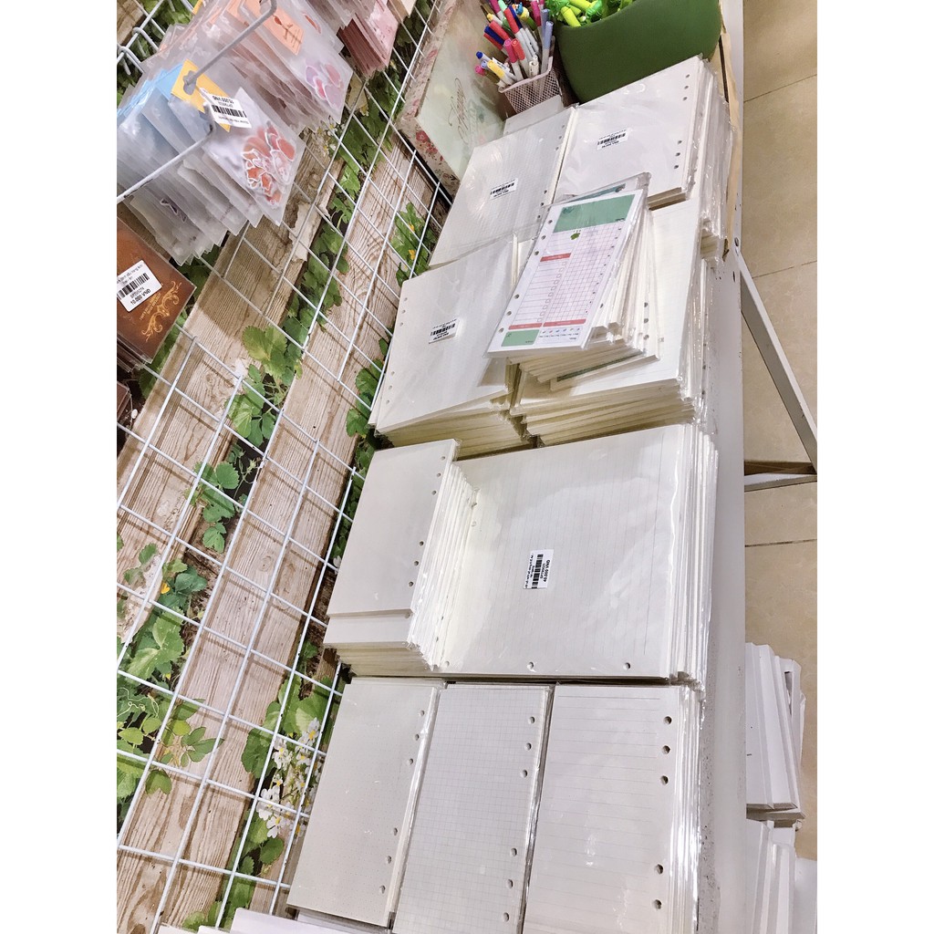 Ruột sổ còng 6 lỗ A4 A6 A7 phụ kiện sổ còng sổ planner bullet journal KING9