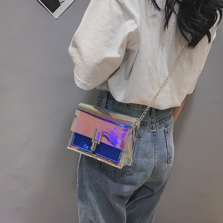 Túi đeo chéo trong suốt dây kim loại phong cách Hàn Quốc dành cho nữ | BigBuy360 - bigbuy360.vn