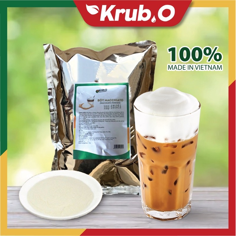Bột làm kem machiato  - bột Milk Foam - bột làm kem phô mai Krub.O - Nguồn nông sản Việt túi 1 kg