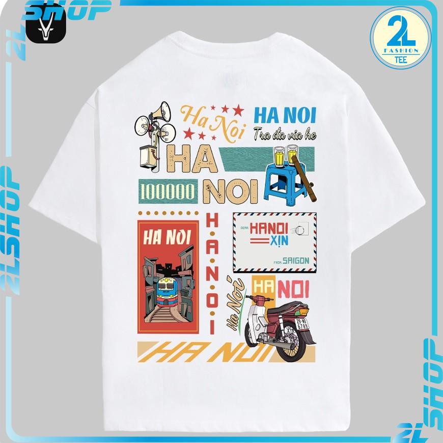 Áo thun tay lỡ HÀ NỘI XỊN phông Unisex nam nữ Cotton oversize form rộng