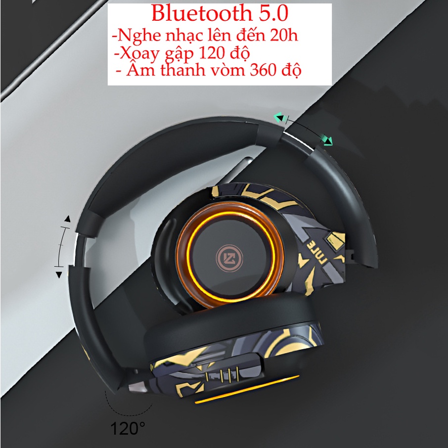 Tai nghe chụp tai EL-A2 Fone không dây bluetooth 5.0 có micro tháo rời âm thanh vòm