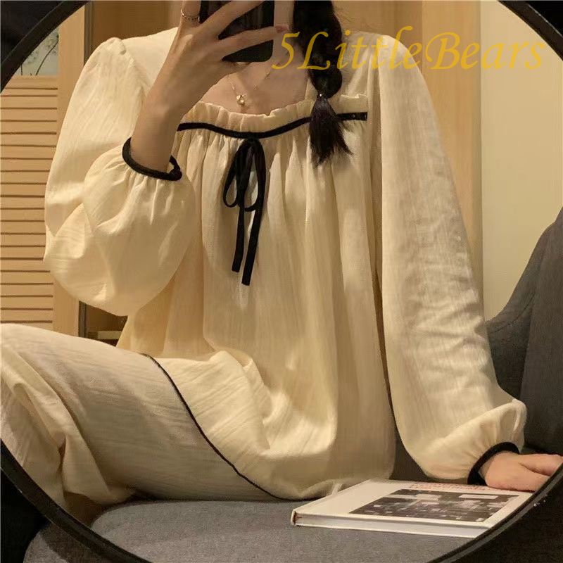 Set Đồ Ngủ Dài Tay Phong Cách Mới Cho Nữ
