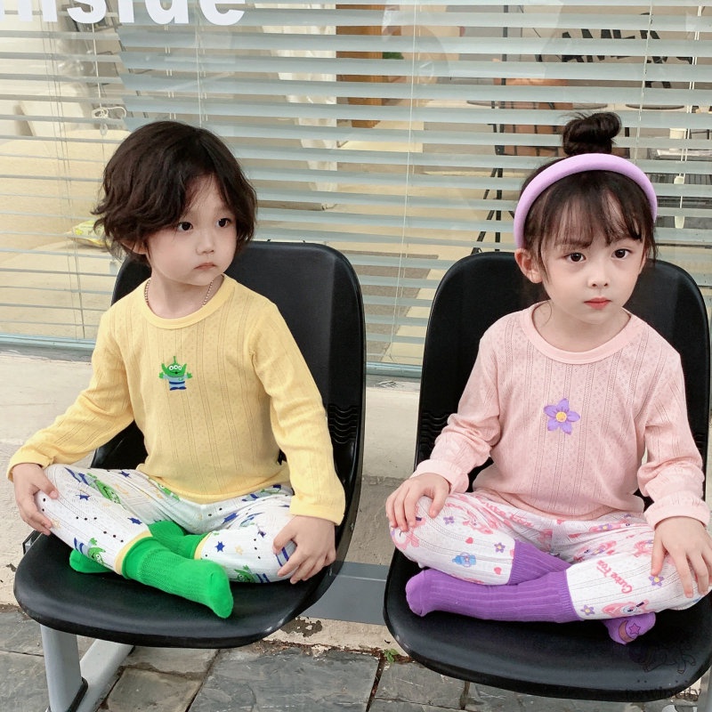 Bộ Đồ Dài Tay Họa Tiết Hoạt Hình Theo Phong Cách Mùa Thu Hàn Quốc Dành Cho Bé