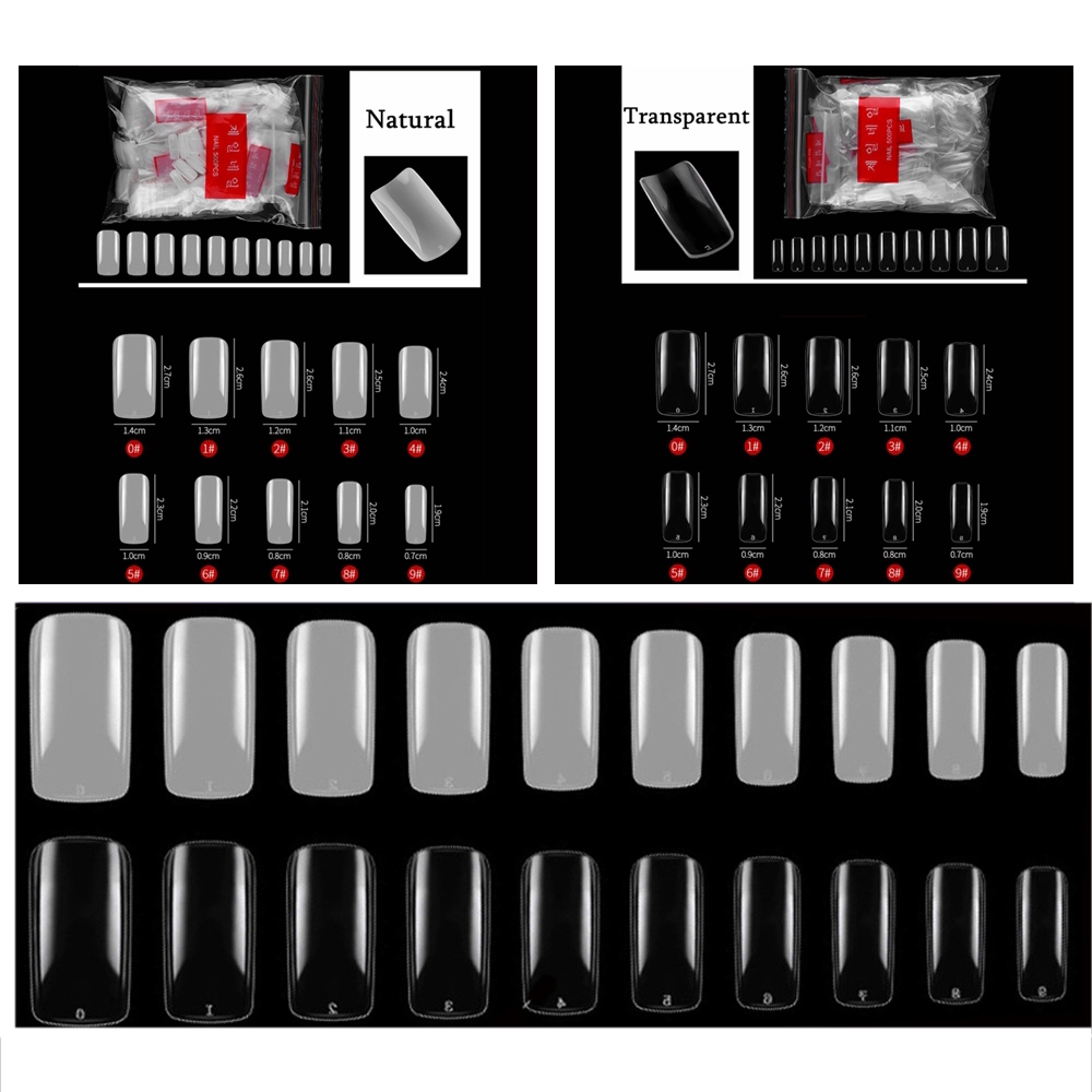 Bộ 500 móng tay tự nhiên trong suốt dùng để nối móng cao cấp