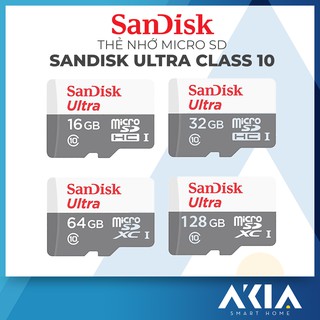 Thẻ Nhớ SanDisk Ultra MicroSD Dung Lượng 32G-64GB-128G tốc độ cao 100MB/s Class 10 UHS-1 không Adapter – Hàng Chính Hãng