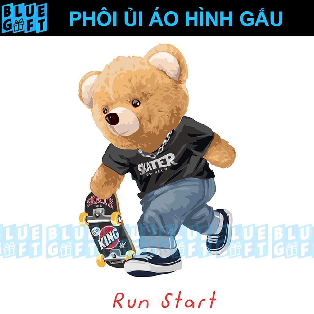 Có In Theo Yêu Cầu, Hình Ủi Gấu G1 - Blue Gift
