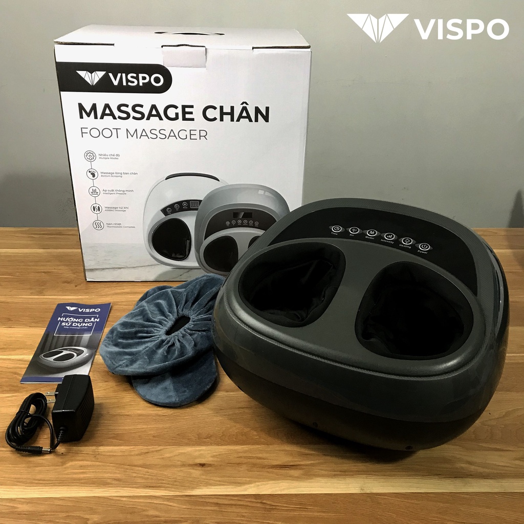 Máy massage chân VISPO VP-C21 chính hãng, Massage 360 độ kết hợp với túi khí, sưởi ấm bấm huyệt lòng bàn chân