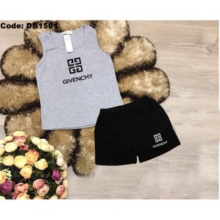 Bộ sát nách nữ mặc ở nhà Givenchy logo thêu 100%