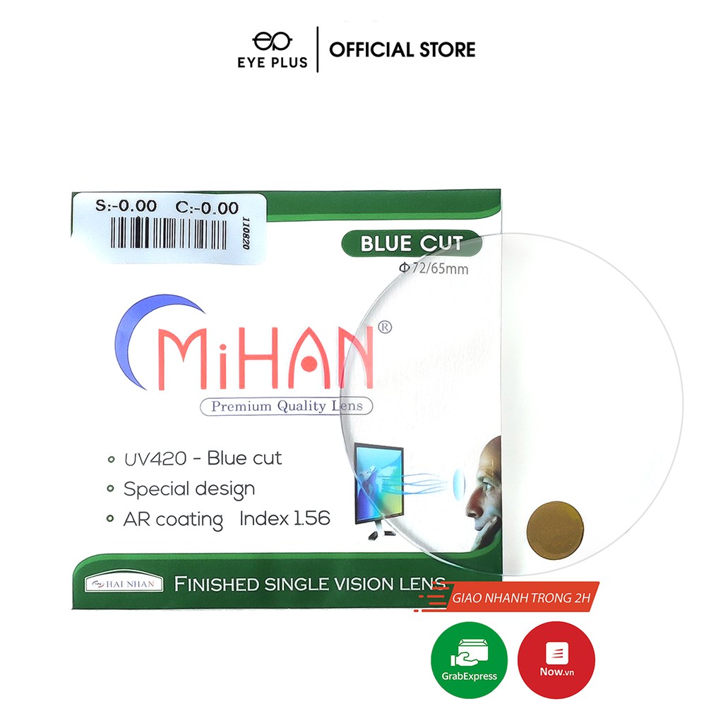 Mắt kính cận nam nữ EYE PLUS chính hãng chống xước, tia UV, ánh sáng xanh