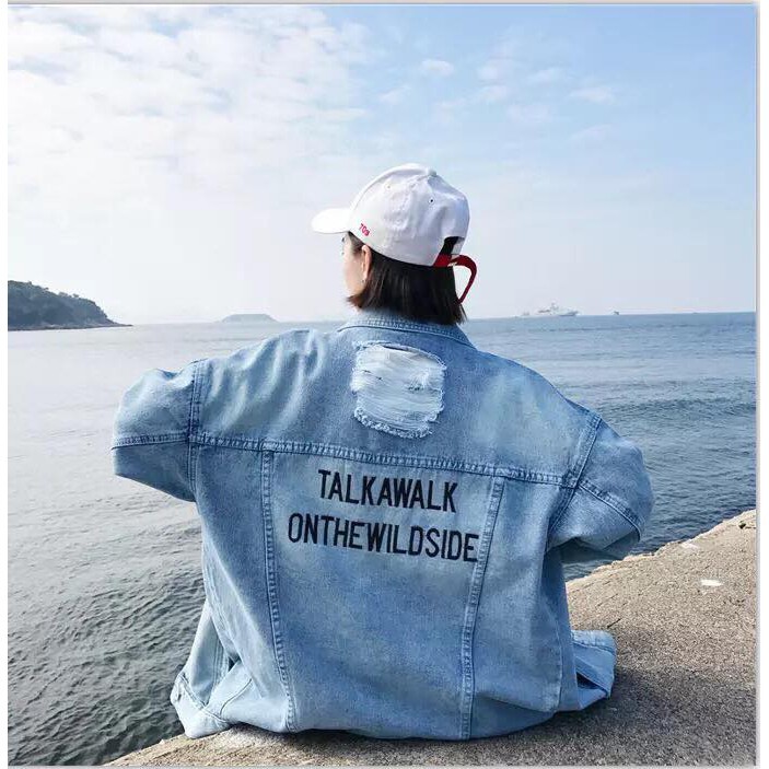 Áo Khoác JEAN XANH in TALKAWALK Unisex - NGƯỜI LỮ HÀNH 3 [HÌNH THẬT
