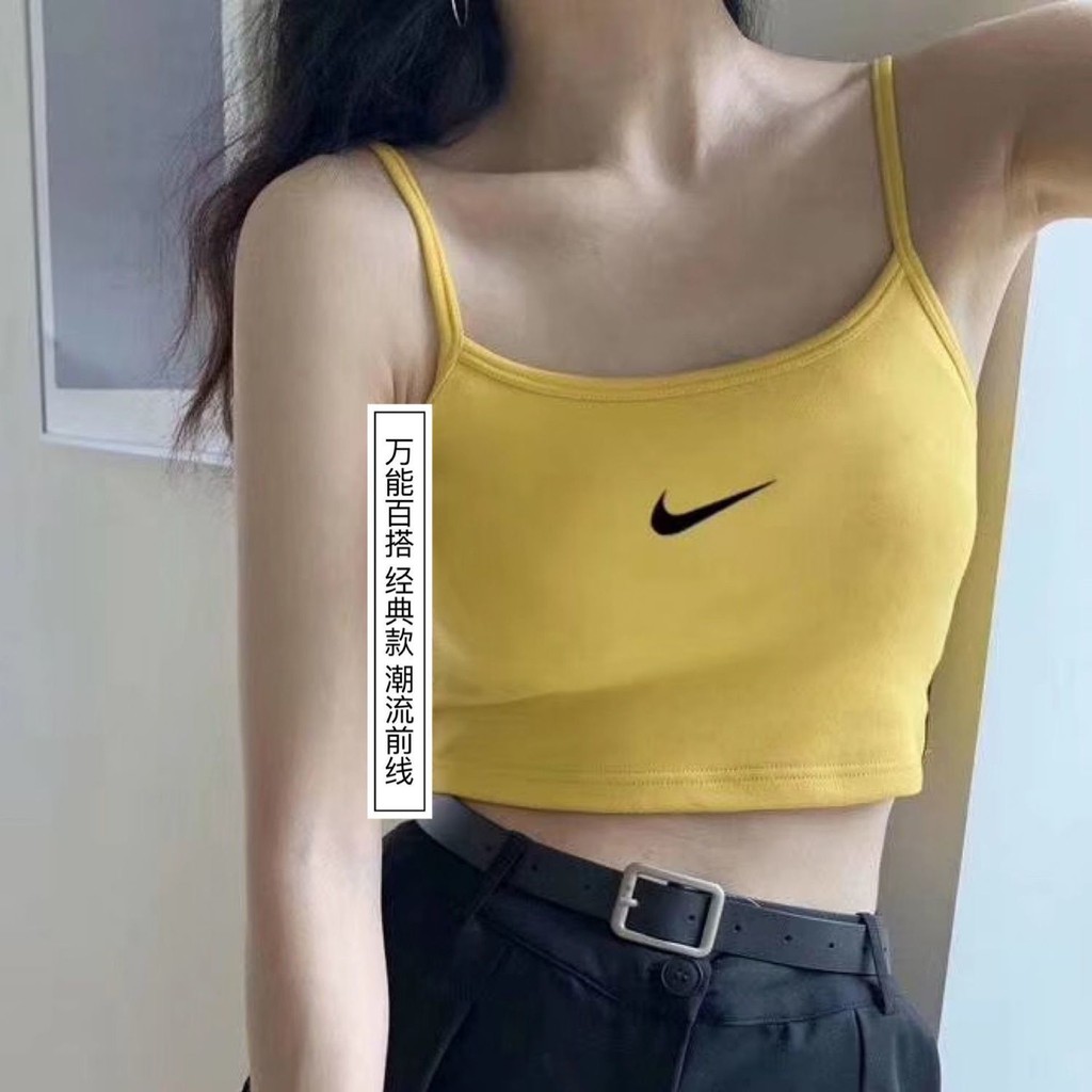 Mùa hè 2020 phong cách mới nk áo yếm thêu móc nhỏ cho phụ nữ mảnh mai thon gọn sexy crop top ngắn bf triều