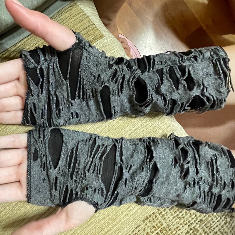 1 Đôi Găng Tay Hở Ngón Màu Đen Vui Nhộn Cho Nữ