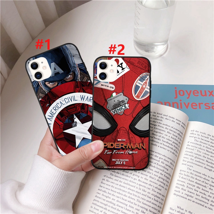 Ốp lưng silicone hình Spiderman Captain America cho iPhone 11 11Pro 11ProMax 6 6s 7 8 X XS XR XSMAX | BigBuy360 - bigbuy360.vn
