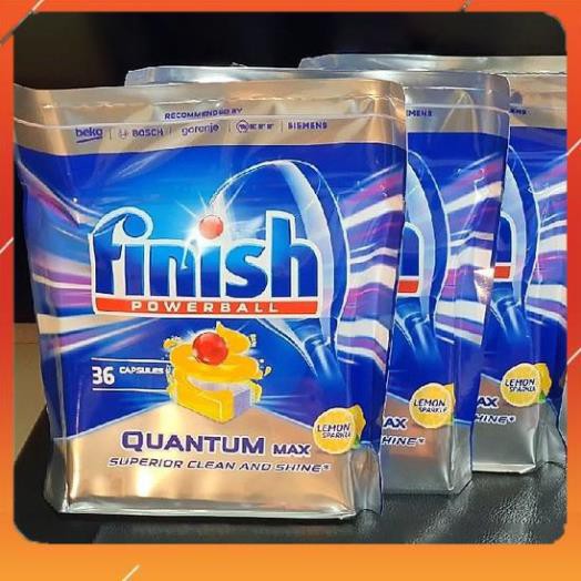 [TRỢ GIÁ THƯƠNG HIỆU]  Viên rửa bát Finish Quantum (Hương chanh táo) dành cho máy rửa bát