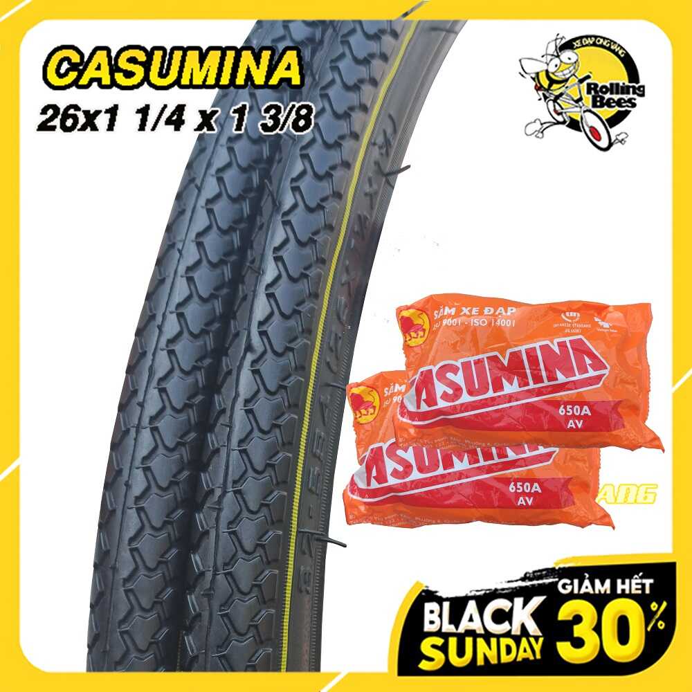 Săm Lốp, Vỏ Ruột 26x1 1/4x 1 3/8  Chính hãng Casumina
