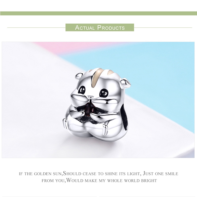 Hạt phụ kiện Bamoer hình chuột hamster dễ thương trang trí vòng tay