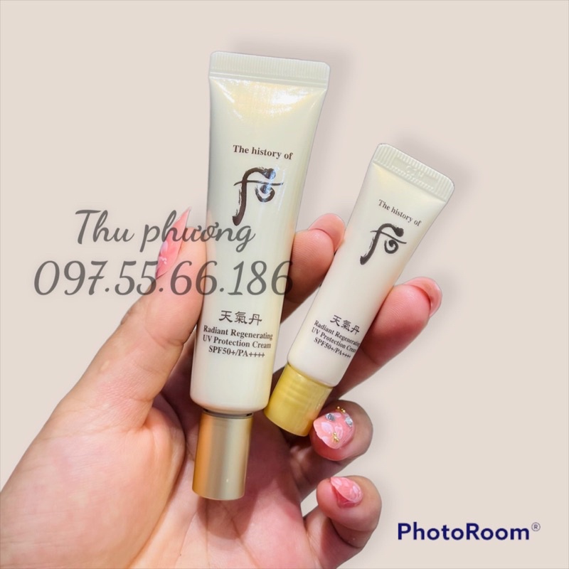 Tuýp Kem chống nắng tái sinh Whoo Radiant Rejuvenating UV Protection Cream SPF50+/PA++++ 6ml