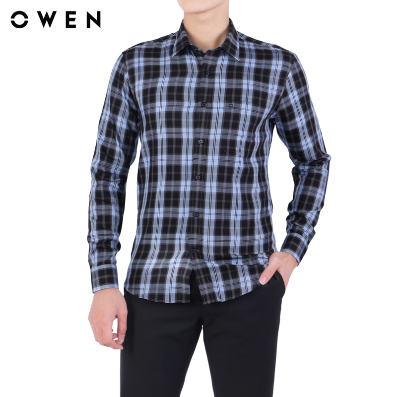 Áo sơ mi Dài tay Owen Bamboo Regular Fit màu Navy - AR61050DT