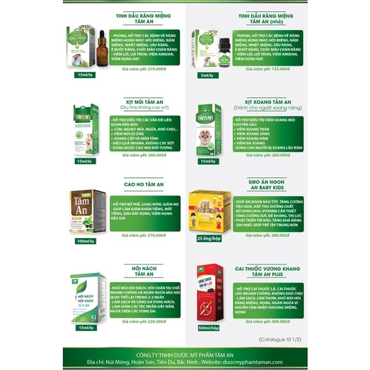 [CHÍNH HÃNG] Xịt Mũi Cao Cấp Tâm An - Viêm Mũi, Viêm Xoang Hắt Hơi, Sổ Mũi, Nghẹt Mũi, Ngứa Rát Mũi