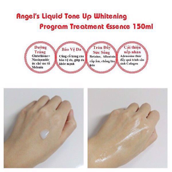Nước thần dưỡng trắng Angel's Liquid Tone up Whitening Program Glutathione Treatment Essence
