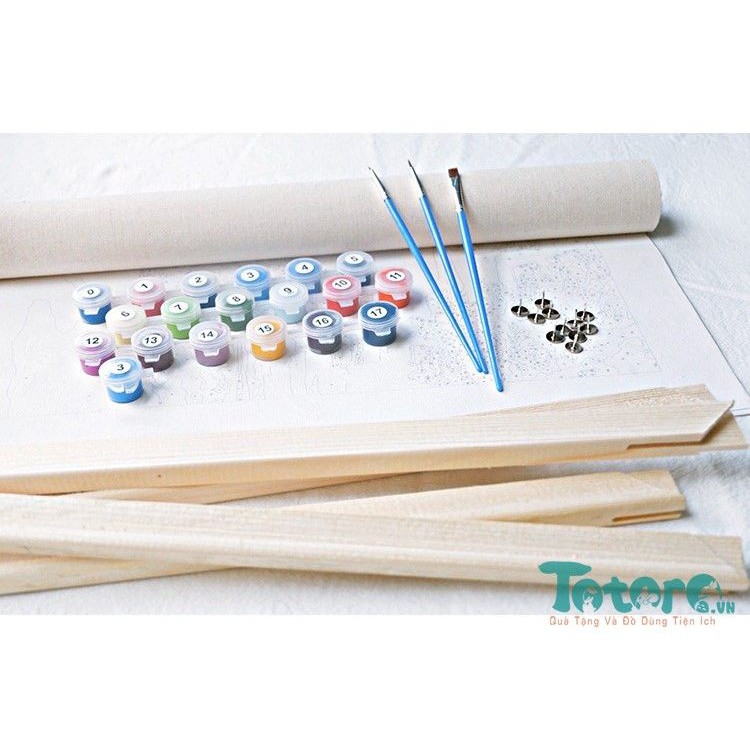 Tranh tô màu số hóa BTS 40x50cm và Chibi BT21 20x20cm