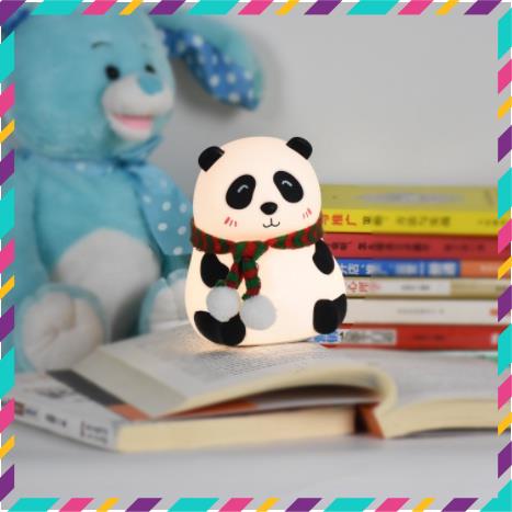 Đèn ngủ Panda bằng silicone mềm Đèn LED 7 màu - vỗ nhẹ đổi màu sắc