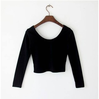 Croptop thu đông dài tay