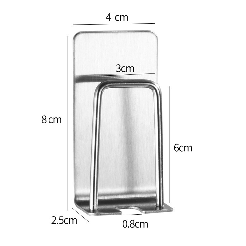 Kệ để bàn chải và ly đánh răng dán tường đơn Latimax Inox 304 dùng keo 3M tiện lợi