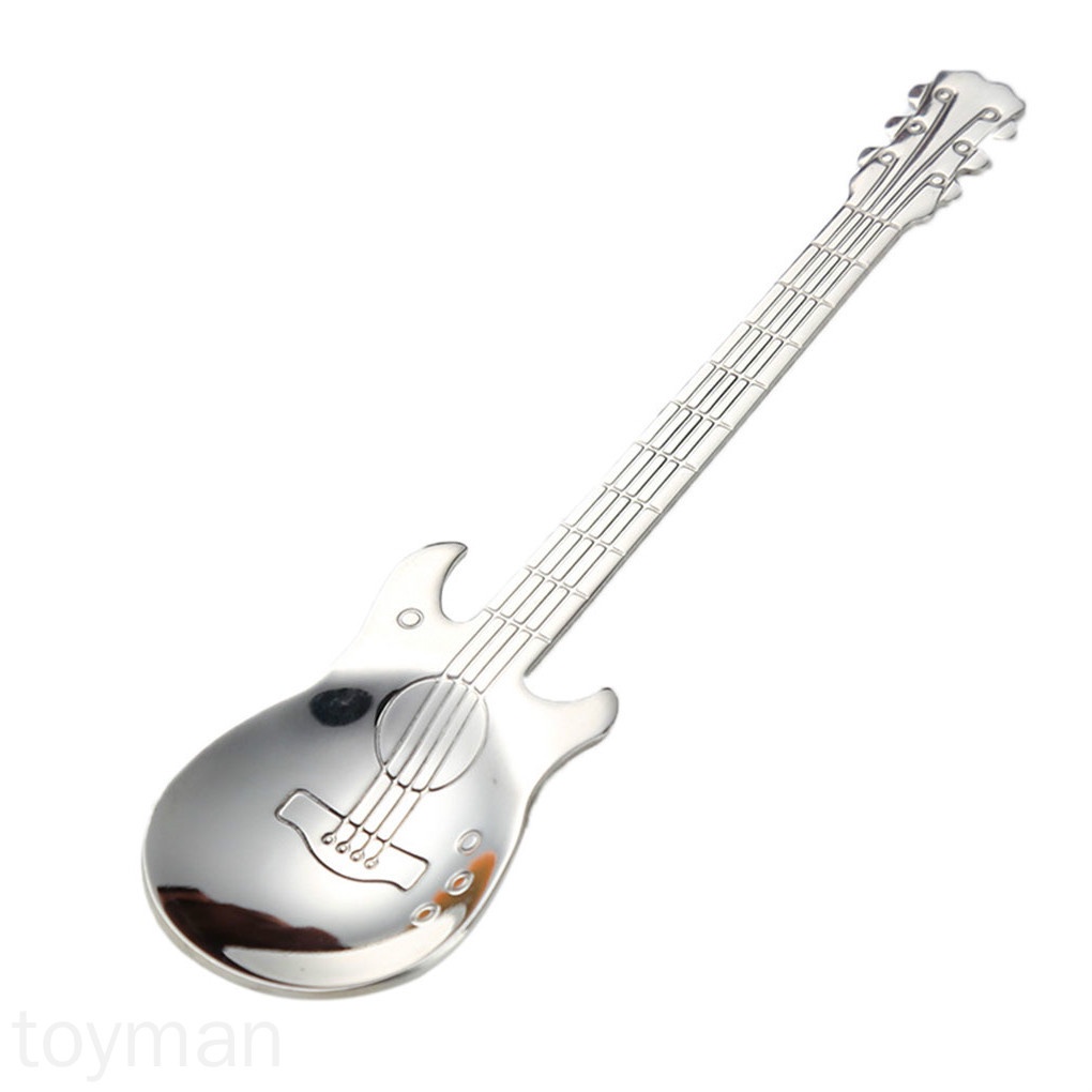 Muỗng cà phê bằng thép không gỉ hình đàn guitar hoạt hình