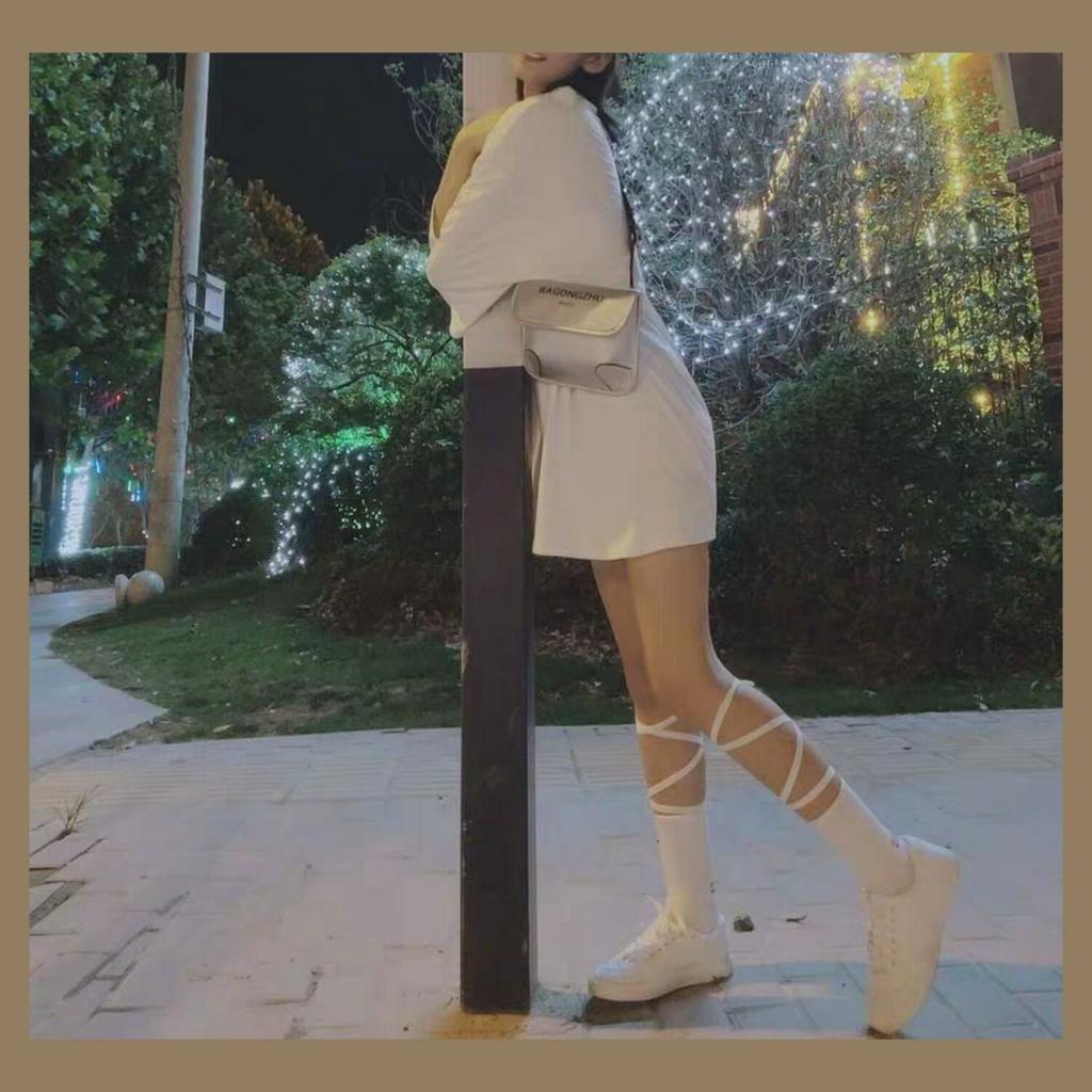Japanese Knee Socks Lolita Socks Cotton Cross Straps Long Socks Cute Jk Women Tie Rope Socks Female Middle Tube Calf Socks
