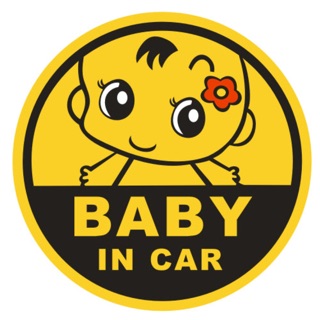 Tem dán baby in car