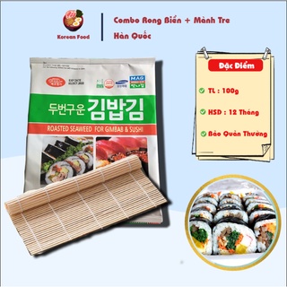 Combo Mành tre + Rong Cuộn Cơm Hàn Quốc Loại 1 ( Làm Kimbap siêu siêu ngon )
