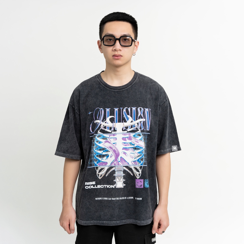 Áo Thun Wash unisex N7 Newseven ILLUSION phông tay lỡ nam nữ form rộng Local Brand