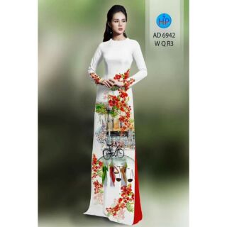 Vải áo dài hoa phượng