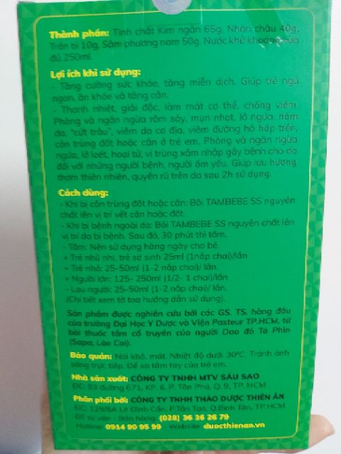 Thảo dược tắm bé Tambebess