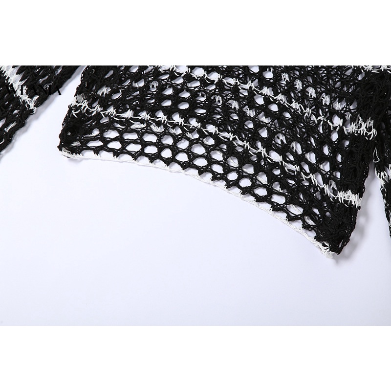 Áo Sweater Dệt Kim Tay Dài Dáng Rộng Màu Sắc Trẻ Trung Xinh Xắn Dành Cho Nữ