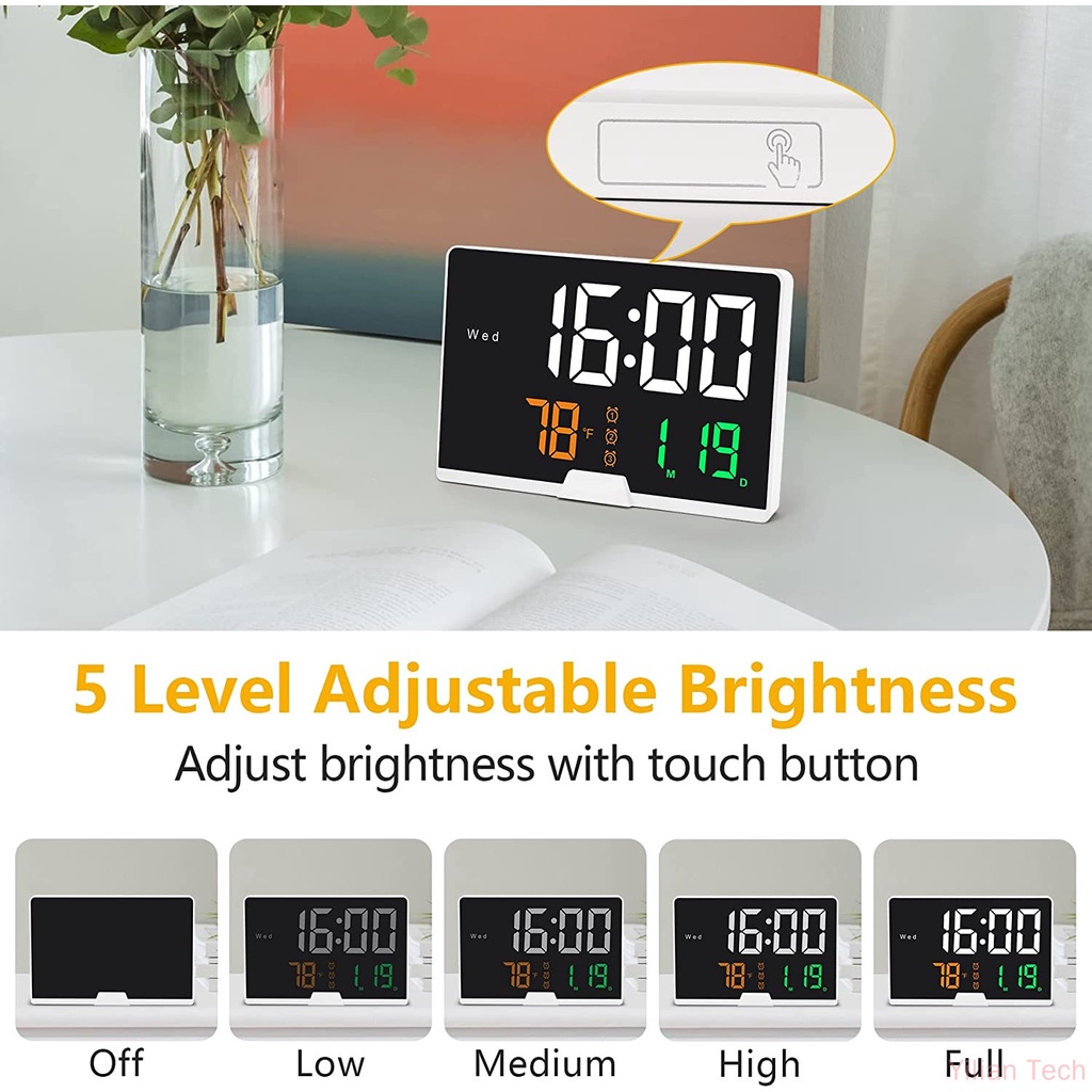 Đồng Hồ Báo Thức Kỹ Thuật Số 5 Cấp Độ Có 3 Đồng Hồ Báo Thức Tiện Dụng
