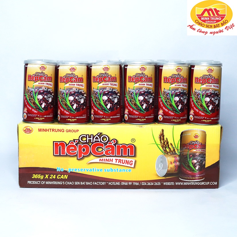 Cháo ăn liền nếp cẩm Minh Trung 1 thùng 24 lon - CHAONEPCAM 24