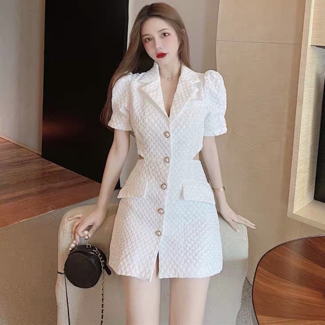 YAME SHOP'S_ VÁY CỔ VEST HỞ EO