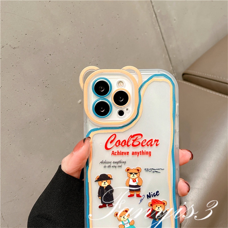 Ốp Điện Thoại Mềm Trong Suốt Họa Tiết Tai Gấu Cho iPhone 14 13 12 11 Pro Max X XR Xs Max 8 7 6 6s Plus SE 2020