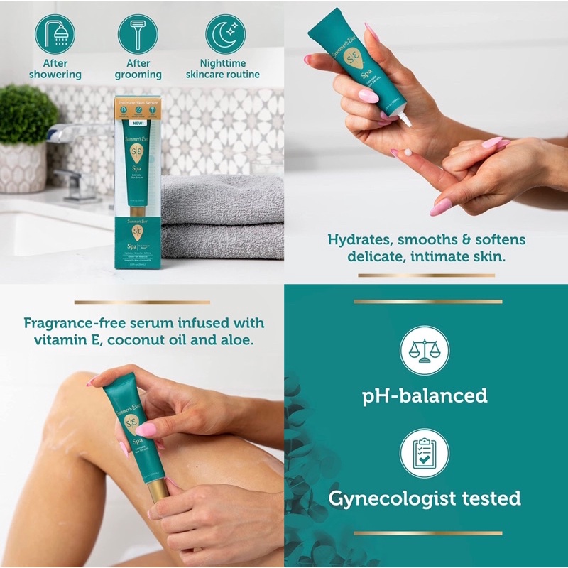 SERUM DƯỠNG ẨM CÔ BÉ SAU KHI CẠO/WAX, DƯỠNG HẰNG NGÀY SUMMER’S EVE SPA INTIMATE SKIN SERUM