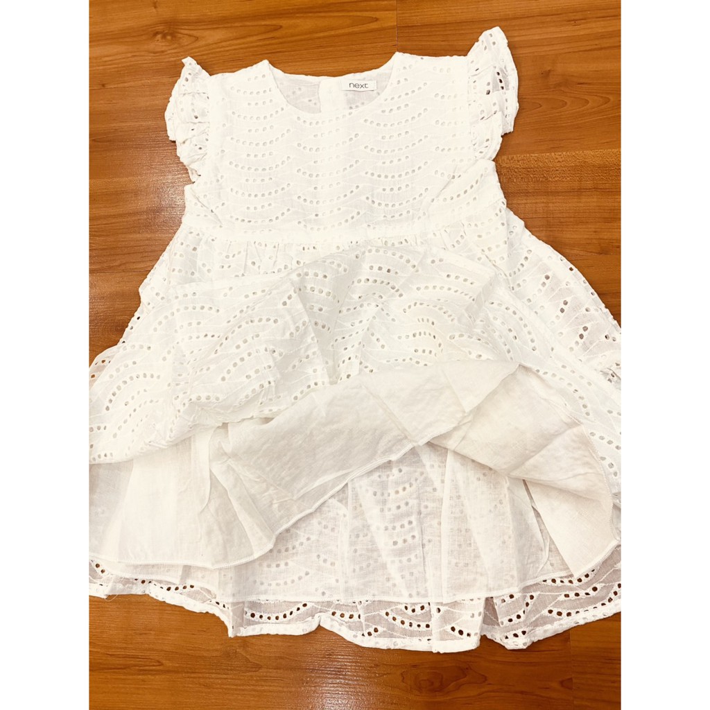 Quần áo trẻ em VNXK - Váy ren đục lỗ trắng