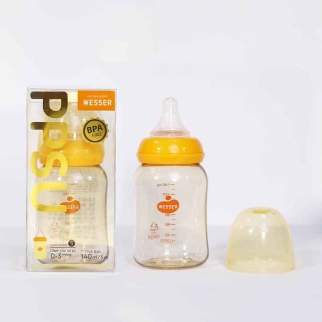 Bình sữa PESU 140ml cổ hẹp Wesser