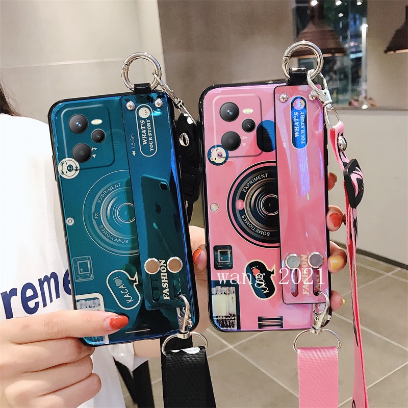 Ốp Điện Thoại Mềm Hình Máy Ảnh Có Dây Đeo Cho Realme C35 Narzo 50A Prime / Realme Narzo 50 50i Realme 9 Pro +Plus 9Pro 8i 9i