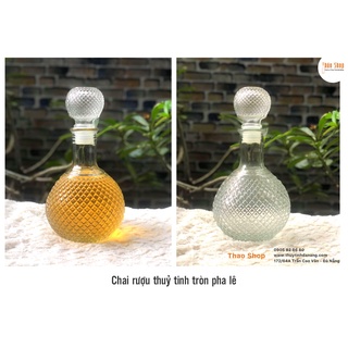 💥💥 bình đựng rượu thủy tinh cao cấp - chai tt tròn pha lê 750ml