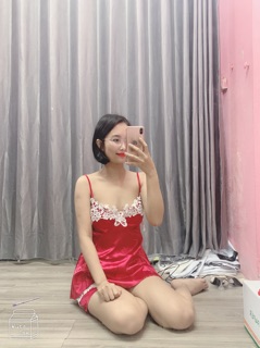 bộ ngủ lụa phối ren