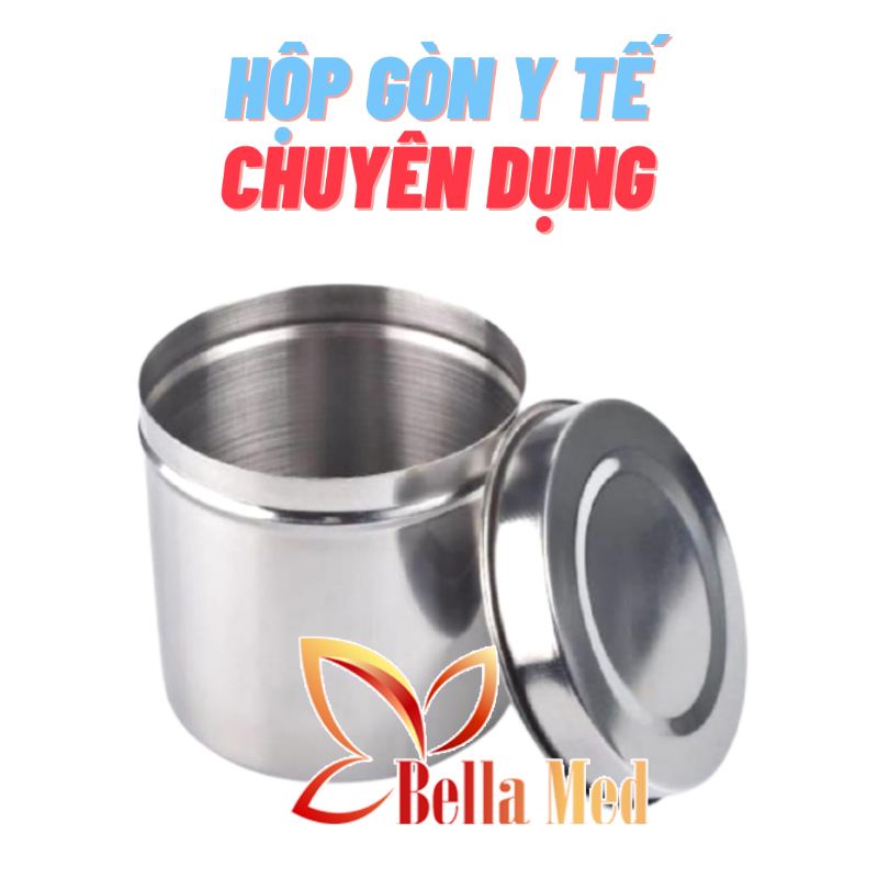 Hộp Inox Tròn Đựng Gòn y tế 9cm