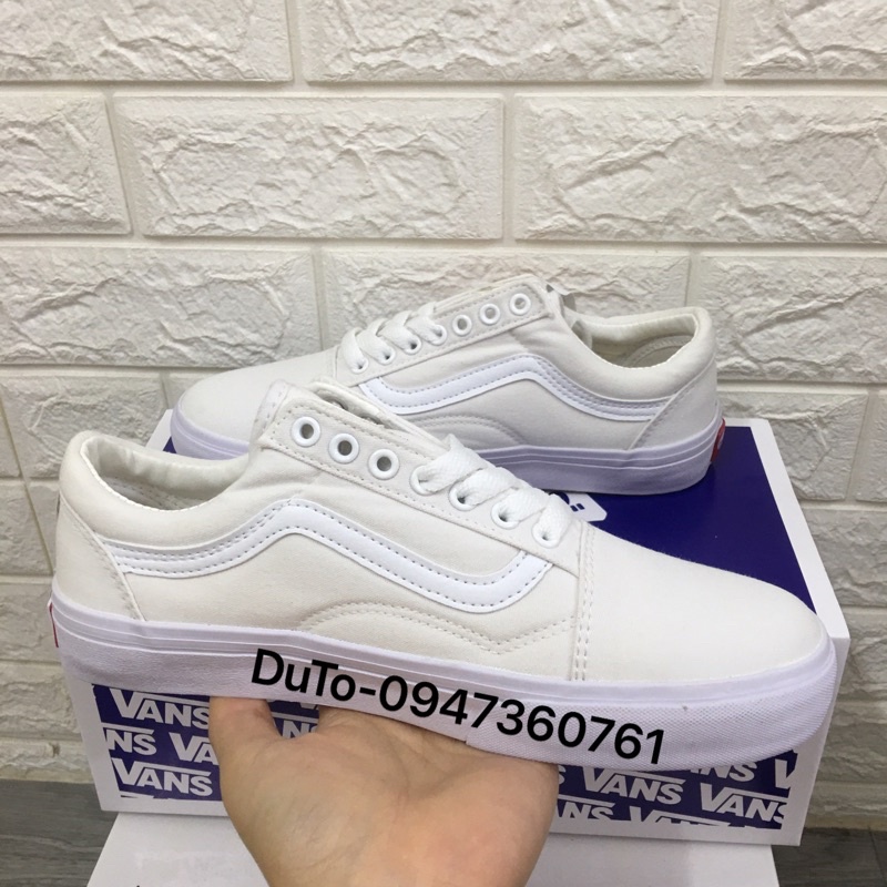 Giày 𝐕𝐀𝐍𝐒 old skool trắng size 36->43